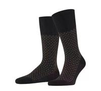 FALKE Men's Airport Special Edition M So Wool Cotton Patterned Socks 1 Pair, Black 3000, 10-11