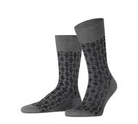FALKE Men's Artwork Tie M So Cotton Patterned 1 Pair Socks, Grey Light Melange 3390, 10-11
