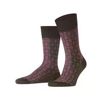FALKE Men's Artwork Tie M So Cotton Patterned Socks 1 Pair, Dark Brown 5235, 8.5-9.5