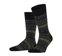FALKE Men's Aspen M So Wool Cashmere Patterned 1 Pair Socks, Black 3000, 5.5-8