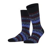 FALKE Men's Aspen M SO Wool Cashmere Patterned 1 Pair Socks, Blue (Dark Navy 6375), 5.5-8
