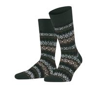 FALKE Men's Aspen M So Wool Cashmere Patterned 1 Pair Socks, Green Hunter 7441, 5.5-8