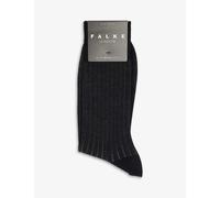 Falke Mens Black/grey Shadow Striped Cotton-blend Socks 5.5-6.5