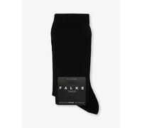 Falke Mens Black Tiago Ribbed Stretch-organic Cotton-blend Crew Socks 10.5-11