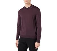 FALKE Men's Button Polo Shirt, Men, Polo, 60004, burgundy, L