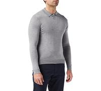 FALKE Men's Button Polo Shirt, mens, Polo, 60004, Heather-grey, L