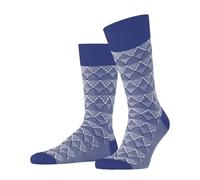 FALKE Men's Colonial Style M So Cotton Patterned 1 Pair Socks, Blue Olympic 6841, 5.5-6.5