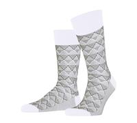 FALKE Men's Colonial Style M So Cotton Patterned 1 Pair Socks, White 2000, 10-11
