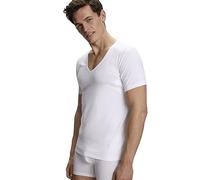 FALKE Men's Daily Climate Control Outlast Deep V-Neck M S/S Ts Cotton Quick Drying Pack of 1 Underwear, White (White 2000), S