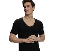 FALKE Men's Daily Climate Control Outlast® Deep V-Neck Underwear Comfortable Undershirt with V-Neck Skin-Friendly Moisture Regulating Quick-Drying Breathable Cotton Pack of 1, Black (Black 3000), XL