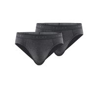FALKE Men's Daily Comfort 2-Pack M BR Baumwolle atmungsaktiv 2 Stück Briefs, Grau (Dark Grey-Heather Melange 3278), L