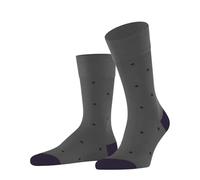 FALKE Men's Dot M So Cotton Patterned Socks 1 Pair, Grey Flanell 3210, 5.5-8