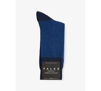 FALKE Men's Airport M So Wool Cotton Plain 1 Pair Socks, Blue Space 6116 Herringstripe, 5.5-8