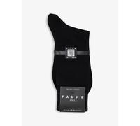 Falke Mens Falke Family Ankle-Length Stretch-Cotton-Blend Socks Black 12-14.5