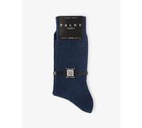 Falke Mens Falke Family Brand-Print Stretch-Cotton Blend Socks Navy Mel. 5.5-8