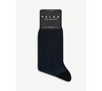 Falke Mens Falke Fine Shadow Cotton-Blend Socks Navy/Blue 9-9.5