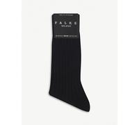 FALKE Men's Milano M So Cotton Patterned 1 Pair Socks, Blue Dark Navy 6370, 8.5-9.5