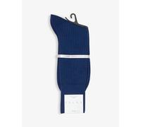 Falke Mens Falke No7 Ribbed Merino Wool Socks Royal Blue 5.5-6.5