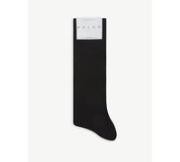 Falke Mens Falke No7 Ribbed Virgin Wool Socks Black 5.5-6.5