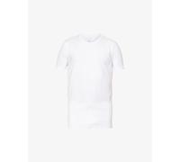 Falke Mens Falke Regular-Fit Crewneck Stretch-Cotton T-Shirt Pack Of Two White XL