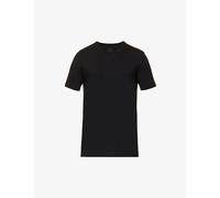Falke Mens Falke Regular-Fit V-Neck Stretch-Cotton T-Shirt Black L