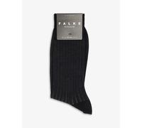 Falke Mens Falke Shadow Striped Cotton-Blend Socks Black/Grey 5.5-6.5