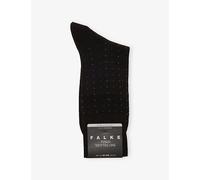 Falke Mens Falke Tiago Dotted Line Cotton-Blend Socks Brown 7.5-8