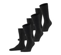 FALKE Men's Family 3-Pack Socks Breathable Sustainable Cotton Hard-Wearing Extra-Soft On Skin Plain Flat Seam In Toe Area For Dress Casual Business Looks Multipack 3 Pairs