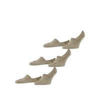 FALKE Men's Family Invisible Multipack M In Cotton No-Show Plain 3 Pairs Liner Socks, Beige Sand Melange 4650, 8.5-11