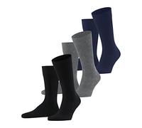 FALKE Men's Family Multipack M So Sustainable Cotton Plain 3 Pairs Socks, Multicolor Black Grey Blue 0010, 5.5-8