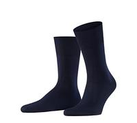 FALKE Men's Firenze M So Cotton Plain 1 Pair Socks, Blue Dark Navy 6370, 8.5-9.5