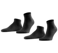 Falke Mens Happy 2 Pack Sneaker Socks - Black