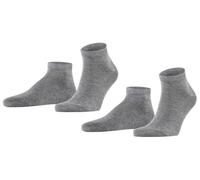 Falke Mens Happy 2 Pack Sneaker Socks - Light Grey Mel