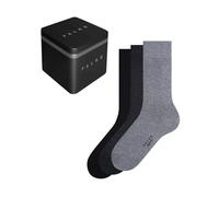 FALKE Men's Happy Box Uni Multipack M So Cotton Plain 3 Pairs Socks, Multicolor Black Grey Mix 0010, 8.5-11