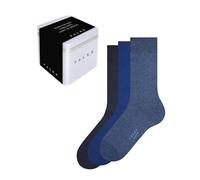 FALKE Men's Happy Box Uni Multipack M So Cotton Plain Socks 3 Pairs, Multicolored Blue Mix 0040, 8.5-11