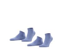 FALKE Men's Happy Double Pack M Sn Cotton Low-Cut Plain 2 Pairs Trainer Socks, Blue Light Denim 6660, 11.5-14