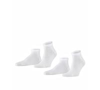 FALKE Men's Happy Double Pack M Sn Cotton Low-Cut Plain 2 Pairs Trainer Socks, White 2000, 11.5-14