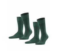 FALKE Men's Happy Double Pack M So Cotton Plain 2 Pairs Socks, Green Hunter 7441, 11.5-14