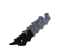 FALKE Men's Happy Multipack M Sn Cotton Low-Cut Plain Trainer Socks, Multicolor Black Blue Grey 0020, 8.5-11 (Pack of 6)