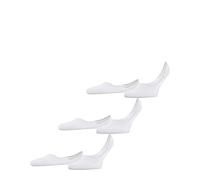 FALKE Men's Invisible Step Medium Cut Multipack M In Cotton No-Show Plain 3 Pairs Liner Socks, White 2000, 8.5-9.5
