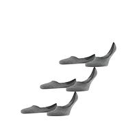 FALKE Men's Invisible Step Medium Cut Multipack M In Cotton No-Show Plain Liner Socks 3 Pairs, Grey Light Melange 3390, 7-8