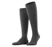 FALKE Men's Lhasa Rib M Kh Wool Cashmere Long Plain 1 Pair Knee-High Socks, Grey Anthracite Melange 3080, 8.5-11