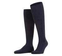 FALKE Men's Lhasa Rib M Kh Wool Cashmere Long Plain 1 Pair Knee-High Socks, Blue Dark Navy 6375, 8.5-11