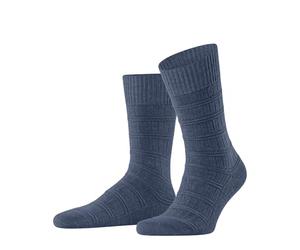 FALKE Men's Link Attire M So Wool Lyocell Linen Plain Socks 1 Pair, Blue Iron 6640, 8.5-11