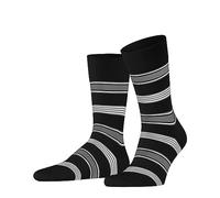 FALKE Men's Marina Stripe M So Cotton Patterned 1 Pair Socks, Black 3000, 5.5-6.5