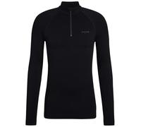 FALKE Men's Maximum Warm High Zip Neck M L/s Sh Functional Yarn Quick Dry 1 Piece Base Layer Top, Black 3000 Trend, XXL