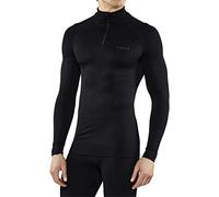 FALKE Men's Maximum Warm High Zip Neck M L/s Sh Functional Yarn Quick Dry 1 Piece Base Layer Top, Black 3000, M