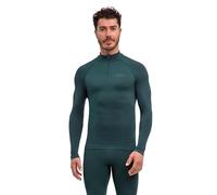 FALKE Men's Maximum Warm High Zip Neck M L/s Sh Functional Yarn Quick Dry Base Layer Top 1 Piece, Green Holly 7385, XXL