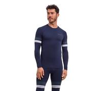 FALKE Men's Maximum Warm Round Neck M L/s Sh Functional Yarn Quick Dry 1 Piece Base Layer Top, Blue Space 6116 Trend, XL