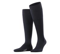 FALKE Men's Milano M Kh Cotton Long Plain Knee-High Socks 1 Pair, Blue Dark Navy 6370, 8.5-9.5